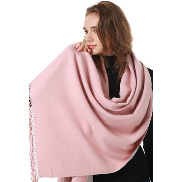 Women's Shawls Wraps Large Grey Pink - Picture 3 of 6